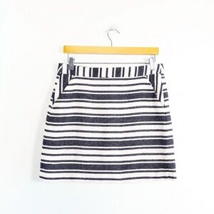 Banana Republic striped mini skirt tweed cotton 8P petite preppy classic coastal